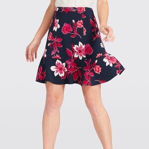 Draper James Darlington Floral Flutter Skirt navy blue pink new 8